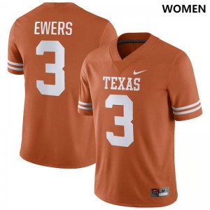Women Texas Longhorns #3 Quinn Ewers Nike NIL College Jersey - Texas Orange