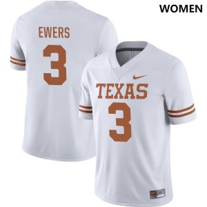 Womens UT #3 Quinn Ewers Nike NIL College Jersey - White