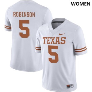 Women Longhorns #5 Bijan Robinson Nike NIL College Jersey - White