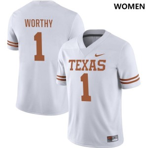 Womens Longhorns #1 Xavier Worthy Nike NIL College Jersey - White