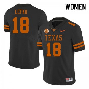 Women's Texas Longhorns #18 Liona Lefau NCAA SEC Conference Jersey - Black