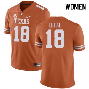 Womens Longhorns #18 Liona Lefau Official SEC Conference Jersey - Orange