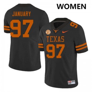 Women University of Texas #97 Alex January Limited Football Jersey - Black
