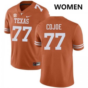 Women University of Texas #77 Andre Cojoe Player Football Jersey - Texas Orange
