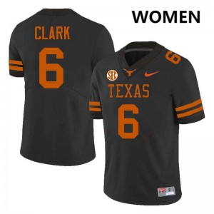 Women Texas Longhorns #6 Christian Clark NCAA Football Jersey - Black