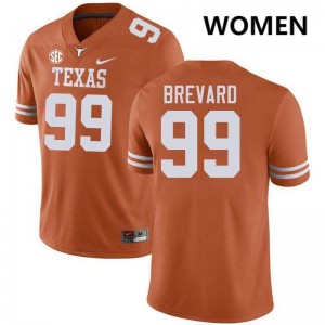 Women's University of Texas #99 Cole Brevard High School Football Jersey - Texas Orange