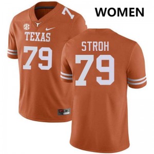 Women's UT #79 Connor Stroh Embroidery Football Jersey - Texas Orange