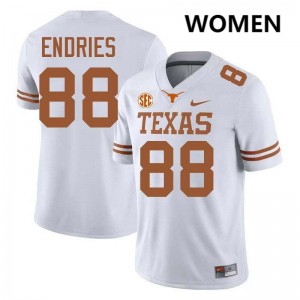 Womens University of Texas #88 Jack Endries Stitched Football Jersey - White