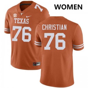 Women's University of Texas #76 Jackson Christian Limited Football Jersey - Texas Orange