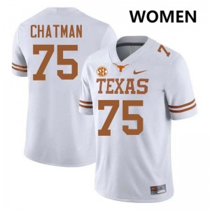 Women Texas #75 Jaydon Chatman Replica Football Jersey - White