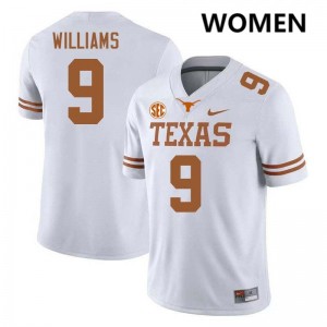 Women Texas #9 Jonah Williams Stitched Football Jersey - White
