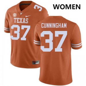 Women's Lone Star State Reps #37 Jonathan Cunningham High School Football Jersey - Texas Orange