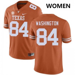 Women UT #84 Jordan Washington Official Football Jersey - Texas Orange