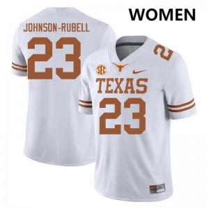Women Longhorns #23 Jordon Johnson-Rubell Alumni Football Jersey - White