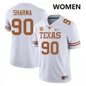 Women's UT #90 Josiah Sharma University Football Jersey - White