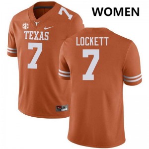 Women's Texas Longhorns #7 Kaliq Lockett Limited Football Jersey - Texas Orange