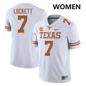 Women's Longhorns #7 Kaliq Lockett Official Football Jersey - White