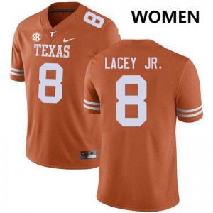 Womens Longhorns #8 Karle Lacey Jr. Limited Football Jersey - Texas Orange