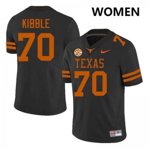 Women's University of Texas #70 Nate Kibble Game Football Jersey - Black