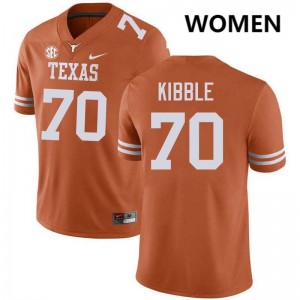 Womens Longhorns #70 Nate Kibble Player Football Jersey - Texas Orange