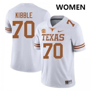 Women's UT Austin #70 Nate Kibble Player Football Jersey - White