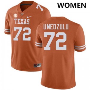 Women Burnt Orange #72 Neto Umeozulu Player Football Jersey - Texas Orange