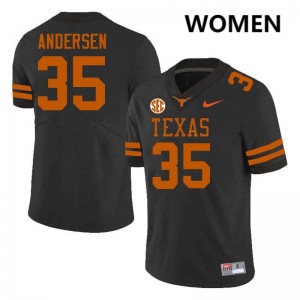 Women University of Texas #35 Rett Andersen Replica Football Jersey - Black