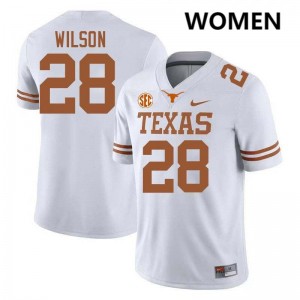 Women Burnt Orange #28 Santana Wilson Replica Football Jersey - White