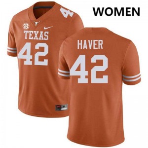 Womens University of Texas #42 Tate Haver High School Football Jersey - Texas Orange