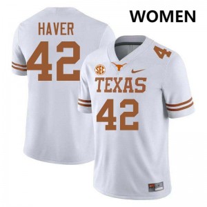 Women's UT #42 Tate Haver Embroidery Football Jersey - White