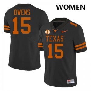 Womens Longhorns #15 Trey Owens Alumni Football Jersey - Black