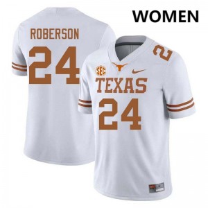 Women Texas #24 Warren Roberson 2025-26 Football Jersey - White