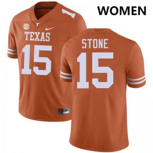 Womens University of Texas #15 Will Stone Game Football Jersey - Texas Orange