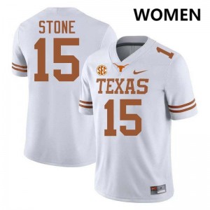 Women The Horns #15 Will Stone 2025-26 Football Jersey - White