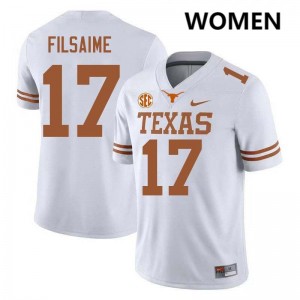 Womens UT #17 Xavier Filsaime Player Football Jersey - White