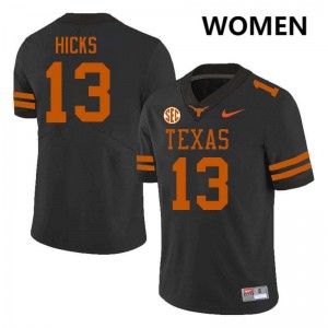 Women UT #13 Zelus Hicks High School Football Jersey - Black