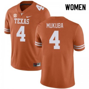 Women Longhorns #4 Andrew Mukuba Limited SEC Conference Jersey - Orange
