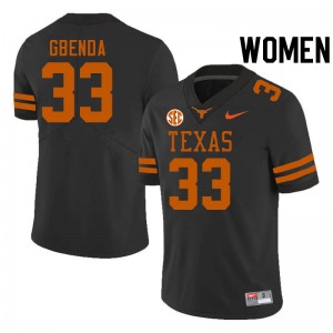 Women's Longhorns #33 David Gbenda Stitched SEC Conference Jersey - Black