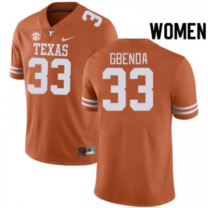 Women's UT #33 David Gbenda Alumni SEC Conference Jersey - Orange