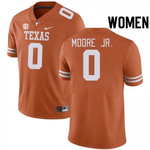 Women Longhorns #0 DeAndre Moore Jr. Game SEC Conference Jersey - Orange