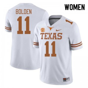 Women University of Texas #11 Silas Bolden 2024 SEC Conference Jersey - White