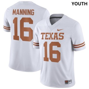 Youth Longhorns #16 Arch Manning Nike NIL College Jersey - White