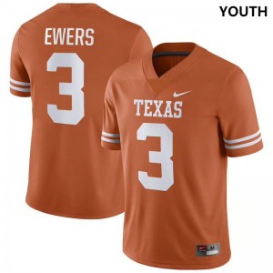 Youth Texas Longhorns #3 Quinn Ewers Nike NIL College Jersey - Texas Orange