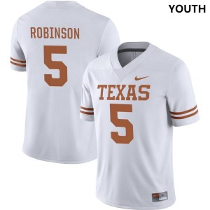 Youth Longhorns #5 Bijan Robinson Nike NIL College Jersey - White