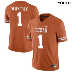 Youth University of Texas #1 Xavier Worthy Nike NIL College Jersey - Texas Orange