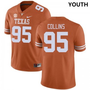 Youth University of Texas #95 Alfred Collins Game SEC Conference Jersey - Orange