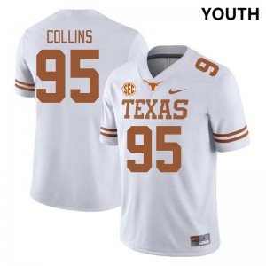 Youth Longhorns #95 Alfred Collins University SEC Conference Jersey - White