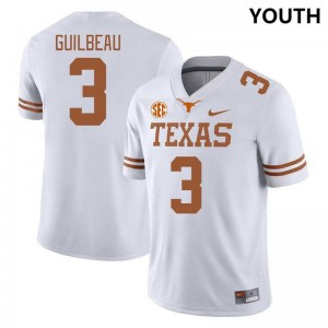 Youth University of Texas #3 Jaylon Guilbeau Player SEC Conference Jersey - White