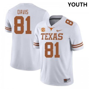 Youth Longhorns #81 Juan Davis Game SEC Conference Jersey - White