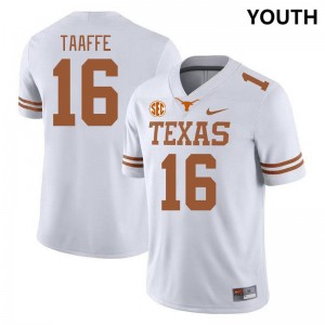 Youth Texas Longhorns #16 Michael Taaffe Player SEC Conference Jersey - White